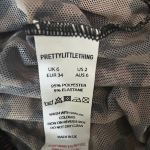 NWT Mesh Leopard Animal Print Mock Neck Bodysuit Fitted Top - Picture 5 of 8